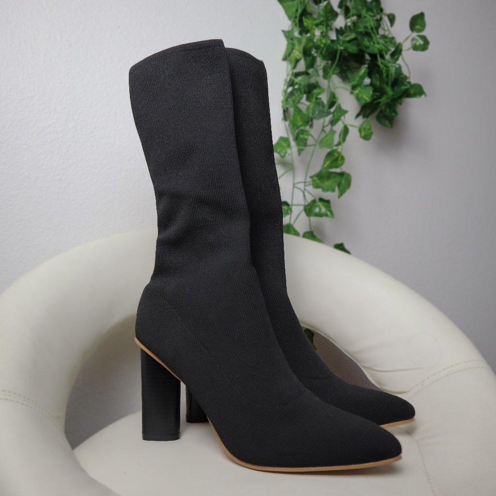 SHEIN- NWB Trendy Black Sock Boots